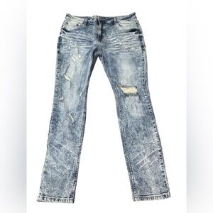 Serenade Jeans Mens 40 X 32 Skinny Grunge Distressed Designer Rave Moto